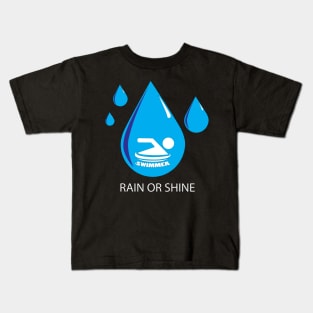 swimmer rain or shine Kids T-Shirt